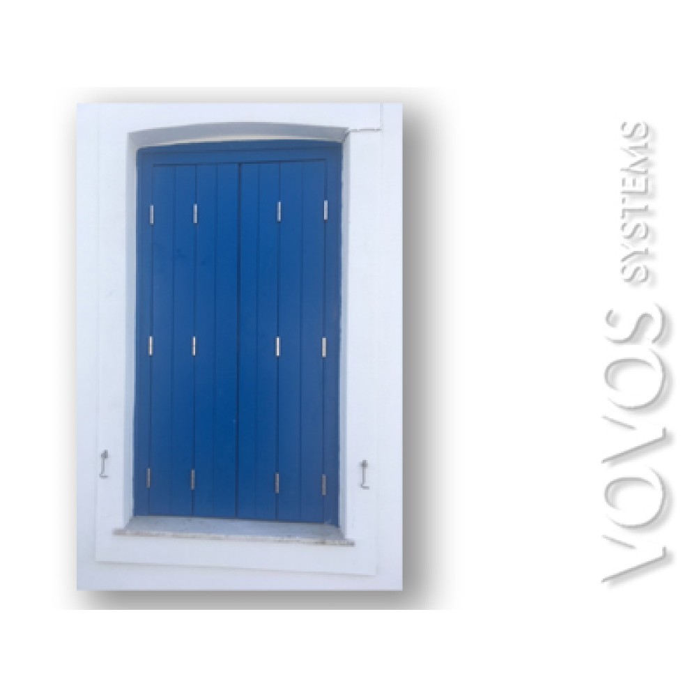 Ξυλινο  καθετο ραμποτε  πατζουρι μπλε νησιωτικο παραδοσιακο