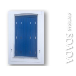 Ξυλινο  καθετο ραμποτε  πατζουρι μπλε νησιωτικο παραδοσιακο