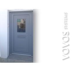 Πορτες Εισοδου Συνθετικες , Εξωπορτα pvc με  τζαμι   στο Ανω Πεταλι  Σιφνος