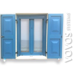 Συνθετικα  Παραθυρα , Πατζουρι Ταμπλαδωτο Νησιωτικο , στην Αγια Κυριακη - Μηλος