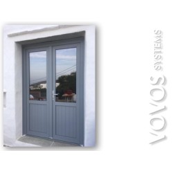 Πορτα Εισοδου PVC  Καταστηματος διφυλλη με τζαμι