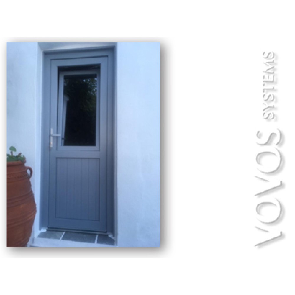 Πορτα Κουζινας συνθετικη  PVC με τζαμι ανακλινομενο 