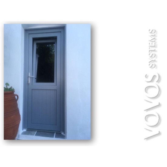 Πορτα Κουζινας συνθετικη  PVC με τζαμι ανακλινομενο 