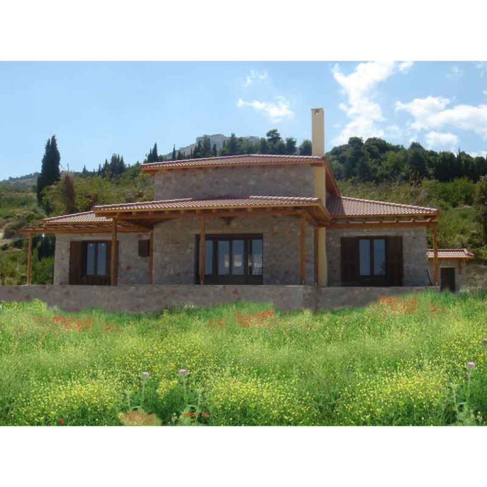 KOMMERLING Συνθετικα  Ενεργειακα Κουφωματα, Pvc Πορτες Παραθυρα σε παραδοσιακη πετρινη εξοχικη κατοικια στο Δερβενι Κορινθιας