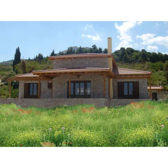 KOMMERLING Συνθετικα  Ενεργειακα Κουφωματα, Pvc Πορτες Παραθυρα σε παραδοσιακη πετρινη εξοχικη κατοικια στο Δερβενι Κορινθιας