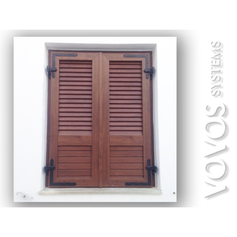 Συνθετικα Παραδοσιακα Πατζουρια ALUPLAST ,  συνδιασμος  γαλλικο ανω  - γερμανικο κατω  φυλλαρακι στον Ατερμωνα Σιφνος