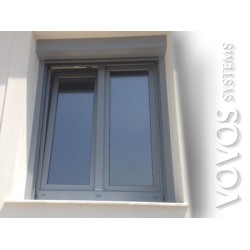  Συνθετικα  Κουφωματα  Πορτες Παραθυρα Kommerling 76 AD,   Διφυλλο  ανακλινομενο με  εξωτερικα ρολα στα Παμφιλα Μυτιληνης 