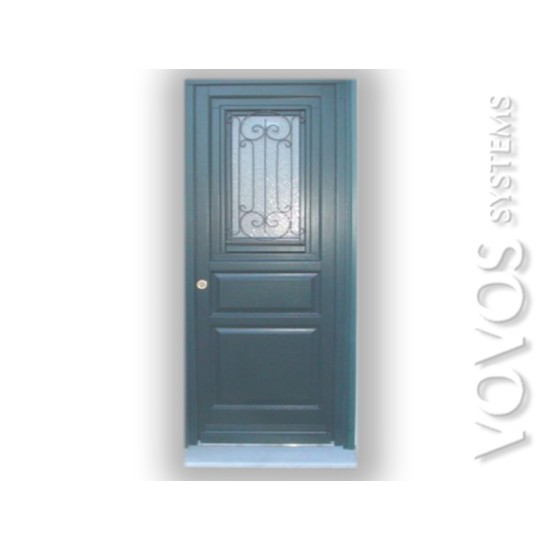 Ξυλινες Πορτες Εισοδου,  Εξωπορτα  ταμπλαδωτη  ανω ανοιγομενο  παραθυρο με σιδερια  Καμινια Μηλος