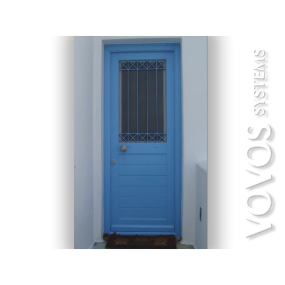 Ξυλινες Εξωθυρες, Κυρια Εισοδος με ανοιγομενο τζαμι και Inox σιδερια Αδαμαντας Μηλος