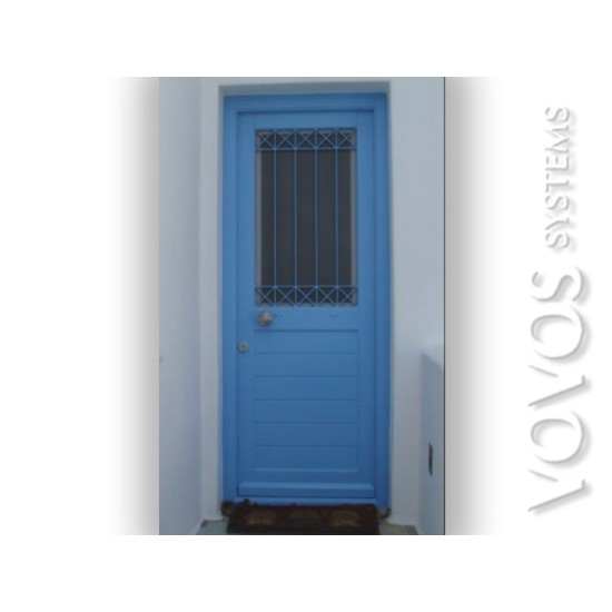 Ξυλινες Εξωθυρες, Κυρια Εισοδος με ανοιγομενο τζαμι και Inox σιδερια Αδαμαντας Μηλος