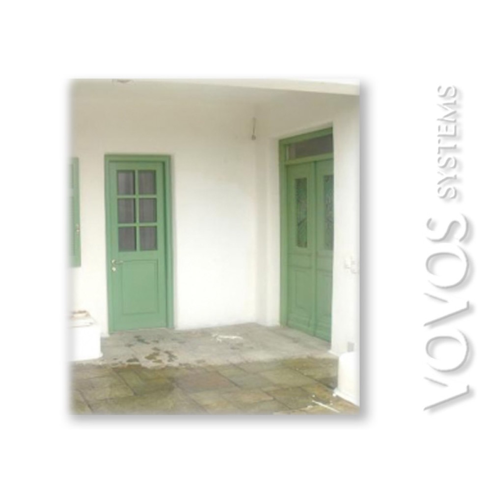 Κουζινοπορτες Ξυλινες, Κουζινοπορτα ξυλινη απλη μονοφυλλη με τραβερσες  στην Τρυπητη Μηλος