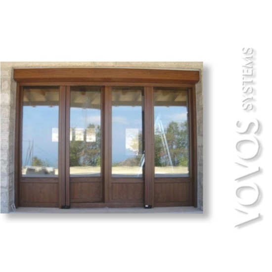 Συνθετικα  κουφωματα  kommerling με ρολα εξωτερικα, πορτα  με ρολο σε πετρινο σπιτι στον  Πυργο Κορινθιας