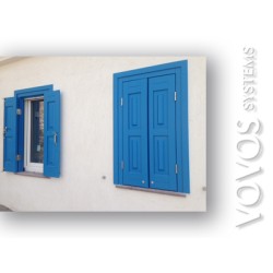 Ξυλινα Κουφωματα , Παντζουρια Ξυλινα Ταμπλαδωτα Μασιφ ,ξυλεια Μεραντι,  με ανεξιτηλα μασκουλα στο Σιγρι Λεσβου