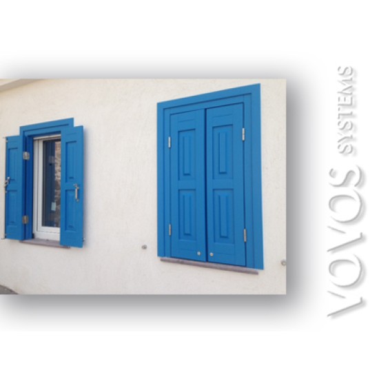 Ξυλινα Κουφωματα , Παντζουρια Ξυλινα Ταμπλαδωτα Μασιφ ,ξυλεια Μεραντι,  με ανεξιτηλα μασκουλα στο Σιγρι Λεσβου