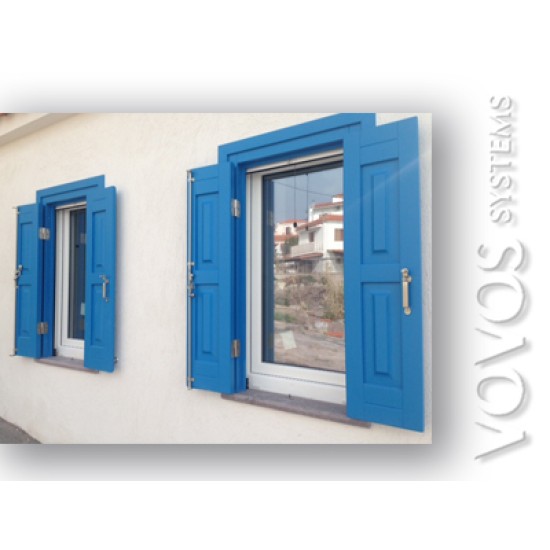 Ξυλινα Κουφωματα , Παντζουρια Ξυλινα  Ταμπλαδωτα Μασιφ με ανεξιτηλα μασκουλα στο Σιγρι Μυτιληνης