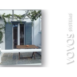 Ξυλινα κουφωματα ,  Μπαλκονοπορτες , Πατζουρια Ταμπλαδωτα Κοντρα Πλακε θαλασσης στο Ξενοδοχειο"Νυμφες"  στις  Καμαρες Σιφνος