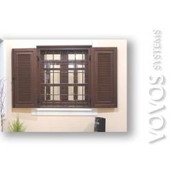 Ξυλινα κουφωματα , Κλασικα παραδοσιακα παραθυρα με πατζουρια & καγκελα ασφαλειας στην Ανδριτσαινα Ηλειας