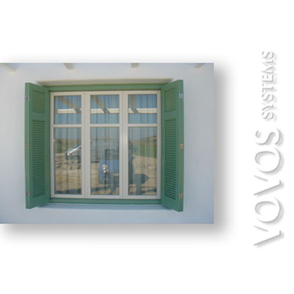 Ξυλινα παραδοσιακα κουφωματα,  Παραθυρα και πατζουρια τριφυλλα με  τραβερσα στα Κηθυρα