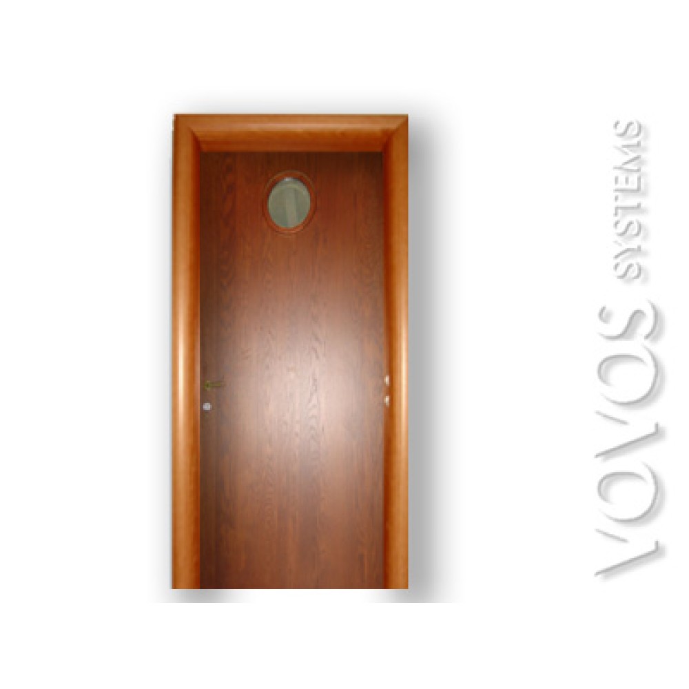 Εσωτερικες Πορτες δωματιων , Εσωτερικη πορτα ταμπλαδωτη επιπεδη με φιλιστρινι στο Σιγρι  Μυτιληνης