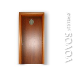 Εσωτερικες Πορτες δωματιων , Εσωτερικη πορτα ταμπλαδωτη επιπεδη με φιλιστρινι στο Σιγρι  Μυτιληνης