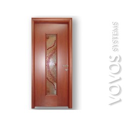 Πορτες Εσωτερικες , Ταμπλαδωτη Μεσοπορτα Μοντερνα με καθετο τζαμι Βιτρω στο Λαγονησι 