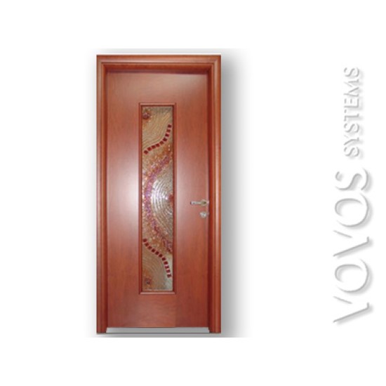 Πορτες Εσωτερικες , Ταμπλαδωτη Μεσοπορτα Μοντερνα με καθετο τζαμι Βιτρω στο Λαγονησι 