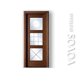 Εσωτερικες Πορτες, Μεσοπορτα ταμπλαδωτη  σε χρωμα Vege  με σταθερα τζαμια  στο Μαρουσι Αθηνα