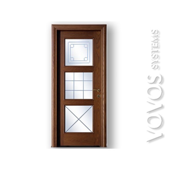 Εσωτερικες Πορτες, Μεσοπορτα ταμπλαδωτη  σε χρωμα Vege  με σταθερα τζαμια  στο Μαρουσι Αθηνα