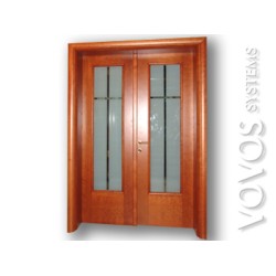 Μεσοπορτες, Διαχωριστικες Εσωτερικες Πορτες Γραφειων, Ιατρειων, Επαγγελματικων Χωρων, Μεσοπορτα Διφυλλη  με τζαμι καρε,  στην Αθηνα