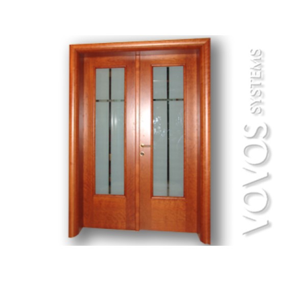 Μεσοπορτες, Διαχωριστικες Εσωτερικες Πορτες Γραφειων, Ιατρειων, Επαγγελματικων Χωρων, Μεσοπορτα Διφυλλη  με τζαμι καρε,  στην Αθηνα