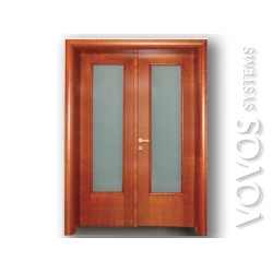 Μεσοπορτες, Διαχωριστικες Εσωτερικες Πορτες Γραφειων,Ιατρειων, Μεσοπορτα Διφυλλη με τζαμι αμμοβολης , καπλαμας " Κερασια" στην Αθηνα