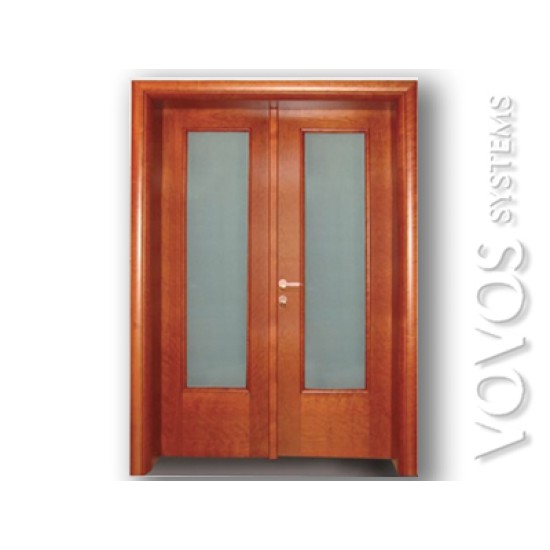 Μεσοπορτες, Διαχωριστικες Εσωτερικες Πορτες Γραφειων,Ιατρειων, Μεσοπορτα Διφυλλη με τζαμι αμμοβολης , καπλαμας " Κερασια" στην Αθηνα