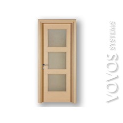 Εσωτερικες Συνθετικες  Πλαστικοποιημενες Πορτες,  Μεσοπορτες Laminate με τζαμι αμμοβολης 