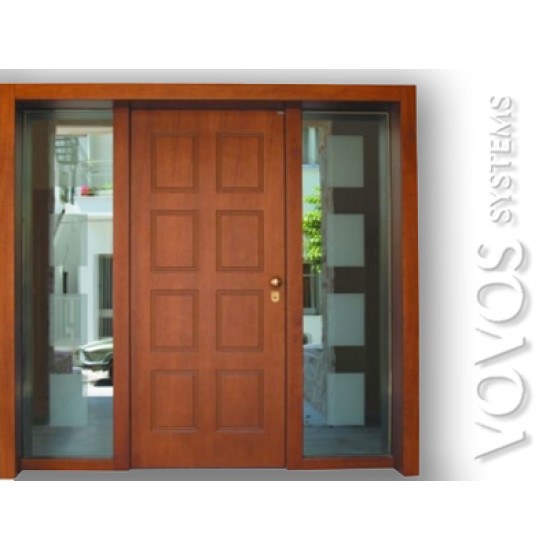 Εξωπορτες Ασφαλειας, Θωρακισμενη Πορτα Πολυκατοικιας με δυο σταθερα τζαμια ασφαλειας στην Κηφισια- Αθηνα