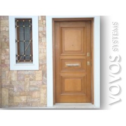 Πορτες Ασφαλειας, Εξωπορτες, Εξωπορτα ασφαλειας Νεοκλασικη μονοφυλλη χειροποιητη ταμπλαδωτη στην Μυτιληνη 