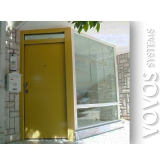 Πορτες Ασφαλειας , Εξωπορτα  ασφαλειας πολυκατοικιας  εγχρωμη  ειδικη συνθετη κατασκευη στην Αθηνα