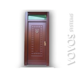  Πορτες Ασφαλειας , Θωρακισμενες Πορτες, Ξυλινη Πορτα , σχεδιο "  Δηλος "  με φεγγιτη στον Πειραια