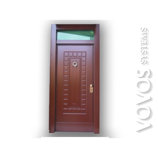  Πορτες Ασφαλειας , Θωρακισμενες Πορτες, Ξυλινη Πορτα , σχεδιο "  Δηλος "  με φεγγιτη στον Πειραια