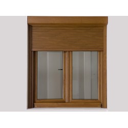 ΡΟΛΑ Παραθυρων , Ρολο κλασικο σε χρωμα Golden Oak , παραθυρο με ρολο  κατοικιας  στην Νικαια  Πειραιας