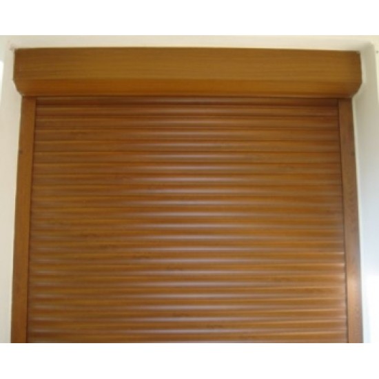 Ρολα Εξωτερικα Aλουμινιου με Mονωση Πολυουρεθανης σε χρωμα ξυλου golden oak,  τοποθετηση στην Σαλαμινα