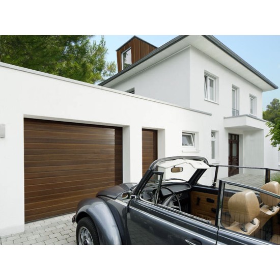 Γκαραζοπορτες Σπαστες, Πορτα  γκαραζ  ραμποτε  σε χρωμα Nuss-baum