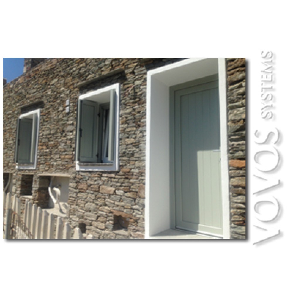 Συνθετικα κουφωματα , Εισοδοσ και  PVC παρθυρα με πατζουρι στη Σιφνο