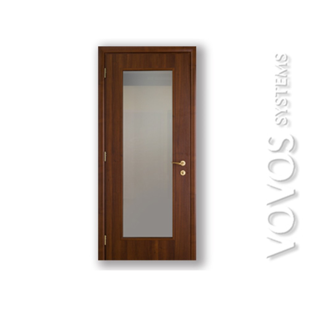 Εσωτερικες Πορτες Portalia CPL Μεσοπορτα  Καρυδιά με τζαμι σταθερο