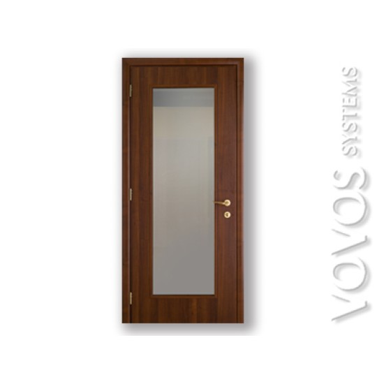 Εσωτερικες Πορτες Portalia CPL Μεσοπορτα  Καρυδιά με τζαμι σταθερο