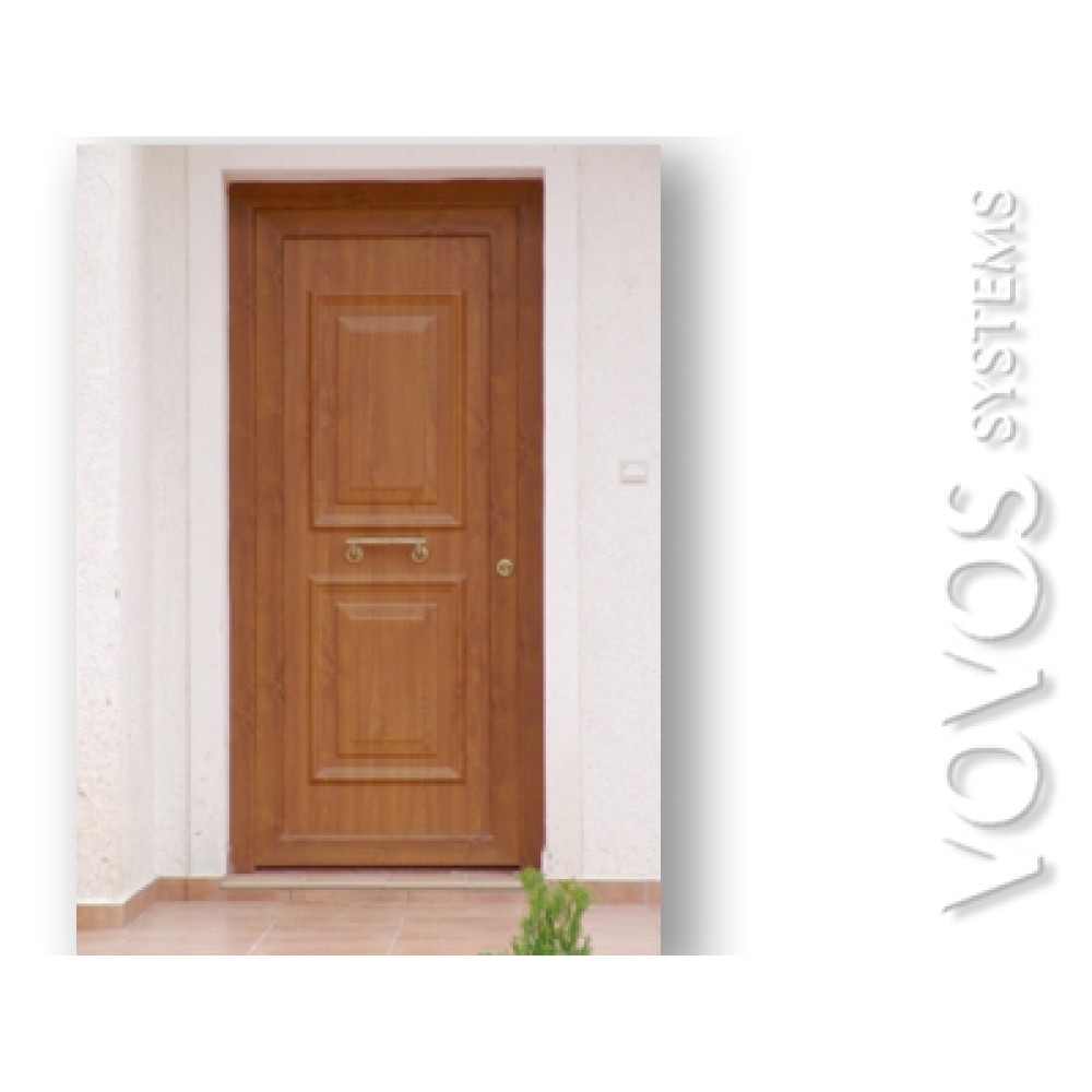 Πορτες Εισοδου Συνθετικες , Κλασικη εξωπορτα συνθετικη pvc  σε απομιμηση ξυλου στην Επιδαυρο Αργος