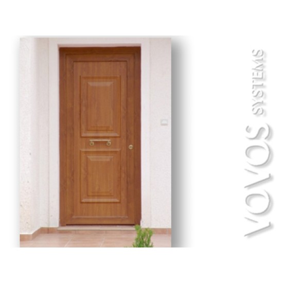 Πορτες Εισοδου Συνθετικες , Κλασικη εξωπορτα συνθετικη pvc  σε απομιμηση ξυλου στην Επιδαυρο Αργος