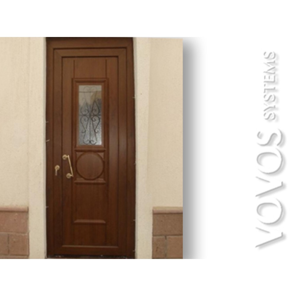  Πορτες Εισοδου Συνθετικες , Εξωπορτα pvc κλασικο σχεδιο σε απομιμηση ξυλου στην Καλλιπολη - Πειραιας