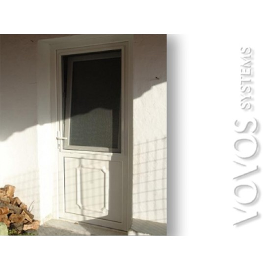 Kουζινοπορτες  pvc Λευκες οικονομικες , Κουζινοπορτα μεπαραθυρο ανοιγομενο , ανακλεινομενο  με σταθερη σιτα  στην Κιμωλο