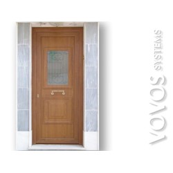 Συνθετικες Εξωπορτες, εξωθυρα μονοφυλη  σε απομιμηση Ξυλου σε κατοικια στο Κερατσινι Πειραια