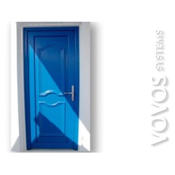 Συνθετικες Εξωπορτες Pvc , Εξωπορτα pvc panel  χρωμα μπλε νησιωτικο στην Σαντορινη